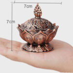 Buddha Stones Tibetan Lotus Shaped Purify Incense Burner Incense Burner BS 19