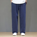 Buddha Stones Summer Men's Cotton Linen Straight Leg Pants With Pockets - image 2