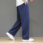 Buddha Stones Summer Men's Cotton Linen Straight Leg Pants With Pockets - image 4