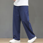 Buddha Stones Summer Men's Cotton Linen Straight Leg Pants With Pockets - image 8