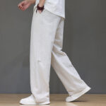 Buddha Stones Summer Men's Cotton Linen Straight Leg Pants With Pockets - image 16