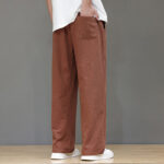 Buddha Stones Summer Men's Cotton Linen Straight Leg Pants With Pockets - image 43