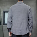 Buddha Stones Fall Solid Color Men's Button Long Sleeve Shirt Clothing Men's Shirts BS 4
