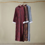 Buddha Stones Vintage Chinese Frog-Button Tang Suit Men's Dragon Cotton Robe Men's Tang Suit Robe BS 1