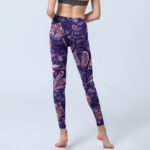 Buddha Stones Purple Flower Petals Print Gym Fitness Leggings Women's Yoga Pants - image 7