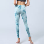 Buddha Stones Light Blue Tie-dye Print Gym Fitness Leggings Women's Yoga Pants - image 7