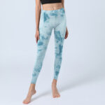 Buddha Stones Light Blue Tie-dye Print Gym Fitness Leggings Women's Yoga Pants - image 6