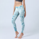 Buddha Stones Light Blue Tie-dye Print Gym Fitness Leggings Women's Yoga Pants - LightBlue - US18，UK/AU22，EU50 (4XL) - image 1