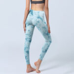 Buddha Stones Light Blue Tie-dye Print Gym Fitness Leggings Women's Yoga Pants - image 5