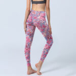 Buddha Stones Pink Flowers Print Gym Fitness Leggings Women's Yoga Pants - image 5