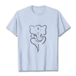 Buddha Stones Ganesh Elephant Sketch Pattern Tee T-shirt T-Shirts BS LightCyan 2XL