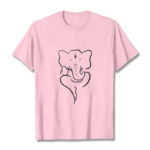 Buddha Stones Ganesh Elephant Sketch Pattern Tee T-shirt T-Shirts BS LightPink 2XL