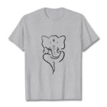 Buddha Stones Ganesh Elephant Sketch Pattern Tee T-shirt T-Shirts BS LightGrey 2XL