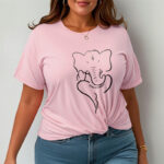 Buddha Stones Ganesh Elephant Sketch Pattern Tee T-shirt T-Shirts BS 13