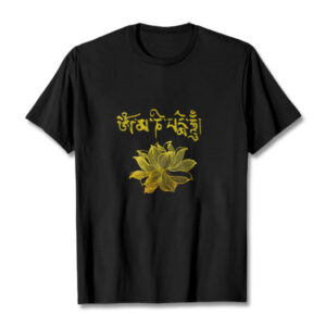 Buddha Stones Golden Lotus Sanskrit Tee T-shirt