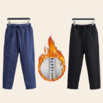 Buddha Stones Winter Solid Men's Drawstring Cotton Fleece Lined Pants With Pockets Men's Pants BS 5