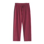 Buddha Stones Spring Summer Solid Men's Drawstring Linen Pants With Pockets Men's Pants BS 12