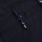 Buddha Stones Men's Frog-Button Tang Suit Cotton White Crane Embroidery Jacket Shirt With Pockets Men's Jacket Shirt BS 4
