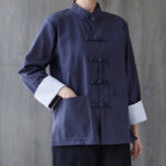 Buddha Stones Women's Frog-Button Long Sleeve Shirt Pants Meditation Cotton Linen Clothing Women's Meditation Cloth BS 16