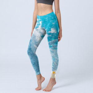 Buddha Stones Ocean Waves Fish Gym Leggings Women's Yoga Pants - DarkTurquoise - US18，UK/AU22，EU50 (4XL) - image 1