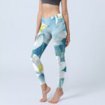 Buddha Stones Blue White Lotus Print Gym Leggings Women's Yoga Pants - Blue - US18，UK/AU22，EU50 (4XL) - image 1