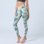 Buddha Stones Green White Flower Gym Leggings Women's Yoga Pants - White - US18，UK/AU22，EU50 (4XL) - image 1