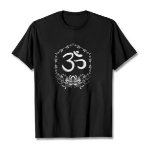Buddha Stones OM Lotus Sketch Cotton Tee T-shirt