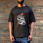 Buddha Stones Lantern Bamboo Leaves Snake Design Cotton Tee T-shirt T-Shirts BS 1
