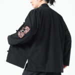 Buddha Stones Men's Frog-button Tang Suit Symmetrical Embroidery Cotton Corduroy Jacket Shirt With Pockets Men's Jacket Shirt BS 4