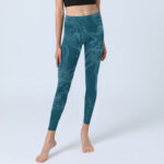 Buddha Stones Blue Koi Fish Flowing Waves Print Gym Leggings Women's Yoga Pants - image 6