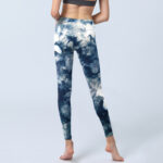 Buddha Stones Blue Lily Flowers Watercolor Texture Print Gym Leggings Women's Yoga Pants - image 7