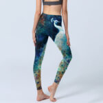 Buddha Stones Blue Peacock Colorful Feathers Print Gym Leggings Women's Yoga Pants - image 5