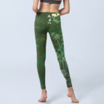 Buddha Stones Green Bamboo Rock Flower Print Gym Leggings Women's Yoga Pants - image 7