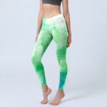 Buddha Stones Green Ink Wash Pattern Gym Leggings Women's Yoga Pants - SpringGreen - US18，UK/AU22，EU50 (4XL) - image 1
