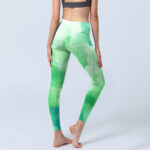 Buddha Stones Green Ink Wash Pattern Gym Leggings Women's Yoga Pants - image 5