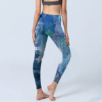 Buddha Stones Lotus Flowers Leaves Birds Gym Leggings Women's Yoga Pants - image 5
