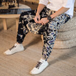 Buddha Stones Chinese Dragon Pattern Cotton Men's Harem Pants With Pockets Men's Harem Pants BS 8