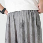 Buddha Stones Flower Sketch Braided Drawstring Linen Men's  Pants With Pockets Men's Pants BS 12