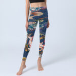 Buddha Stones Deer Auspicious Clouds Lotus Gym Leggings Women's Yoga Pants - image 6