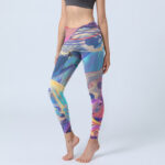 Buddha Stones Whales Swallows Waves Print Gym Leggings Women's Yoga Pants - SteelBlue - US18，UK/AU22，EU50 (4XL) - image 1