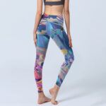 Buddha Stones Whales Swallows Waves Print Gym Leggings Women's Yoga Pants - image 5