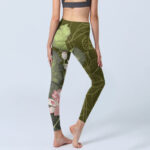Buddha Stones Lotus Print Gym Leggings Women's Yoga Pants - image 5