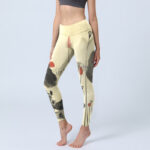 Buddha Stones Lotus Mountains House Print Gym Leggings Women's Yoga Pants - LightGoldenrodYellow - US18，UK/AU22，EU50 (4XL) - image 1