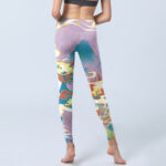 Buddha Stones Purple Dragon Auspicious Clouds Print Gym Leggings Women's Yoga Pants - image 7