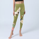 Buddha Stones Hibiscus Birds Bamboo Print Gym Leggings Women's Yoga Pants - image 6