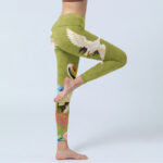 Buddha Stones Hibiscus Birds Bamboo Print Gym Leggings Women's Yoga Pants - image 4