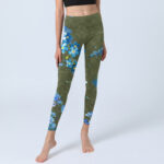 Buddha Stones Blue Flowers Butterflies Print Gym Leggings Women's Yoga Pants - image 6