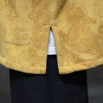 Buddha Stones Chinese New Year Kirin Print Frog-button Tang Suit Men's Jacket Shirt With Pockets Men's Jacket Shirt BS 12