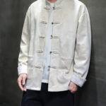 Buddha Stones Chinese New Year Kirin Print Frog-button Tang Suit Men's Jacket Shirt With Pockets Men's Jacket Shirt BS 26