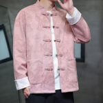 Buddha Stones Chinese New Year Kirin Print Frog-button Tang Suit Men's Jacket Shirt With Pockets Men's Jacket Shirt BS 32